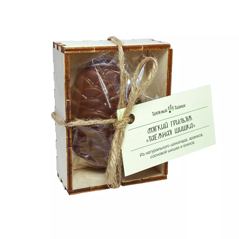 Мягкий грильяж с арахисом, сосновой шишкой и кокосом 40 гр. Мягкий грильяж с арахисом, сосновой шишкой и кокосом 40 гр.