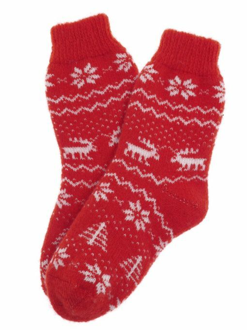 Носки шерстяные женские "Лоси" красные Носки шерстяные женские "Лоси" красные